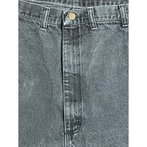 Authentic Vintage Mens Wrangler Jeans Light Wash Black 42x31 Zip Fly - Picture 6 of 16